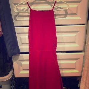 Red criss-cross back red dress